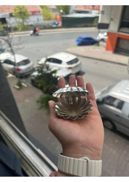 Elite Gümüş Midye/ Istiridye Kahve Yanı Sunumluk/ Şekerlik/ Lokumluk / Drajelik ( 2 Adet) 1 Adet fiyatları