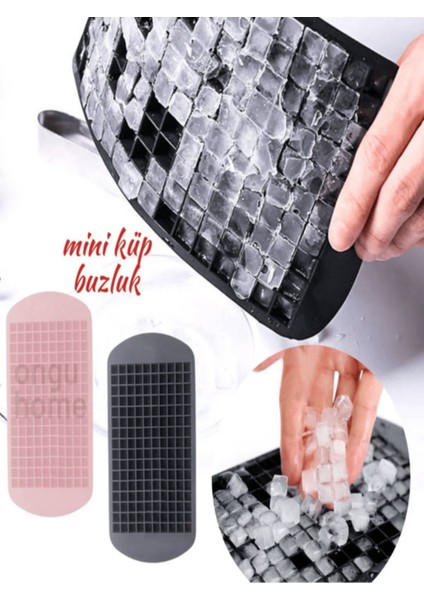 Elite Mini Buz Kalıbı Silikon Buz Kalıbı 160'LI Sunum Buzluk 1 Adet