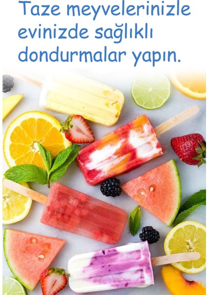 Elite Dondurma Kalıbı 4'lü Tekrar Kullanılabilir Dondurmalık Dondurma Buz Şekillendirme Renkli Çubuklu Kap 1 Adet