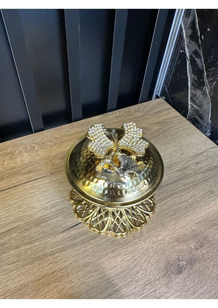Elite Taşlı Kelebekli Metal Ayaklı Cam Şekerlik Lüks Mini Boy 1 Adet fiyatları