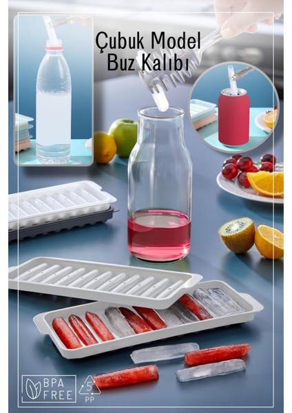 Elite 11 Bölmeli Çubuk Model Buz Kalıbı / 2'li Set - Beyaz 1 Adet