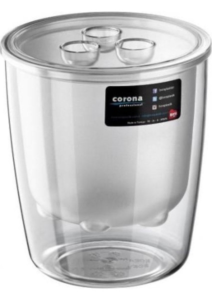Elite Corona Professional Pc Buz Kovası Süzgeçli Şeffaf BO601 2lt 1 Adet