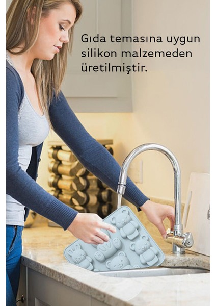 Elite Silikon Buz Kalıbı 1 Adet Buz Kübü Yiyecek Içecek Buz Yapma Kabı Buzluk Saklama Misafir Sunum 1 Adet