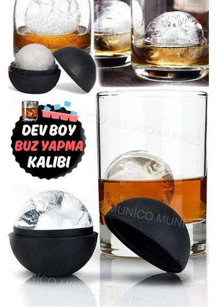 Elite Yavaş Eriyen Buz Toplarıyla Içkinizin Lezzetini Artırın Silikon Buz Küpü Kalıbı Yuvarlak Büyük Boy 1 Adet