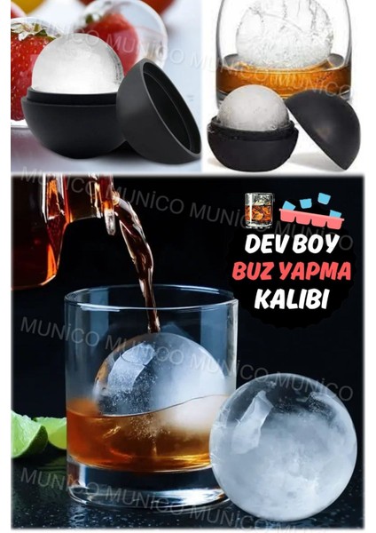 Elite Yavaş Eriyen Buz Toplarıyla Içkinizin Lezzetini Artırın Silikon Buz Küpü Kalıbı Yuvarlak Büyük Boy 1 Adet