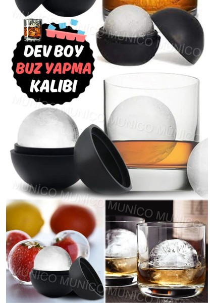Elite Yavaş Eriyen Buz Toplarıyla Içkinizin Lezzetini Artırın Silikon Buz Küpü Kalıbı Yuvarlak Büyük Boy 1 Adet
