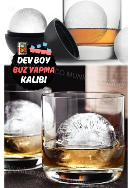 Elite Yavaş Eriyen Buz Toplarıyla Içkinizin Lezzetini Artırın Silikon Buz Küpü Kalıbı Yuvarlak Büyük Boy 1 Adet