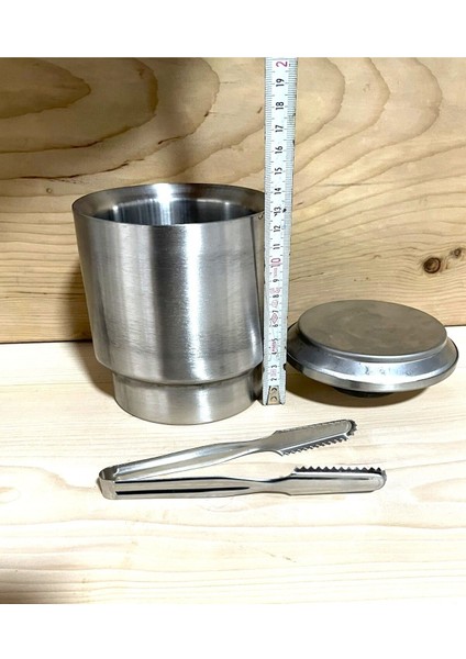 Elite Buz Kovası Metal Buz Kovası Maşa Hediyelı Kapaklı Kova 1 Adet