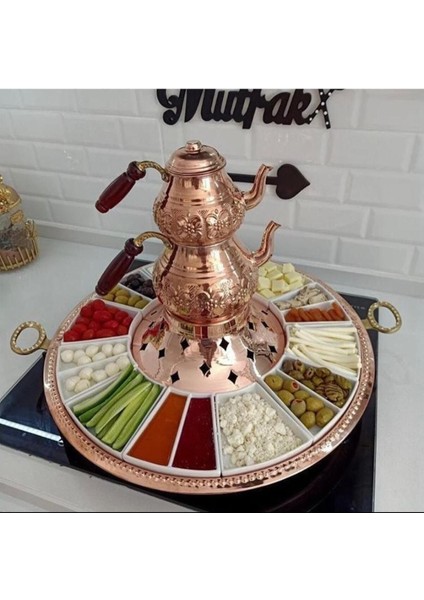 Elite Bakır Çaydanlıklı Kahvaltı Takımı 1 Adet