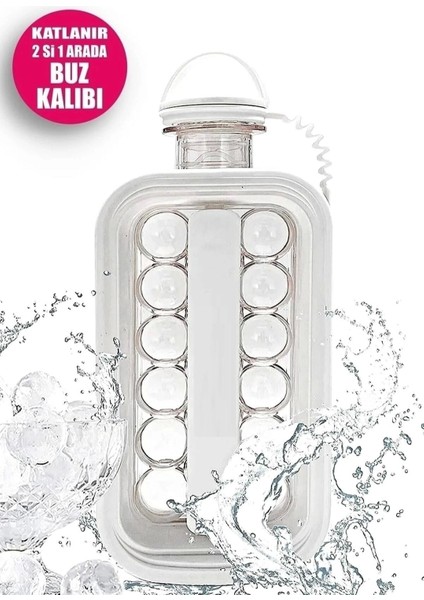 Elite Katlanır Buz Küpü Kalıbı ve Içecek Şişesi Pratik Taşınabilir 1 Adet