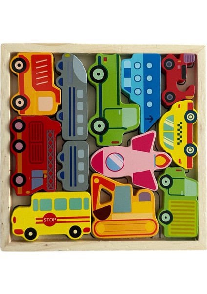 Toys Ahşap Araçlar Yapboz