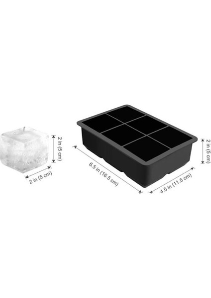 Elite Buzluk Buz Kalıbı 6 Bölmeli Büyük Boy Silikon Petek Silikon Buzluk Ice Cube 1 Adet modelleri
