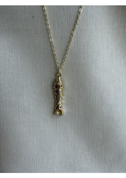 Renkli Taşlı Balık Kolye indirimleri