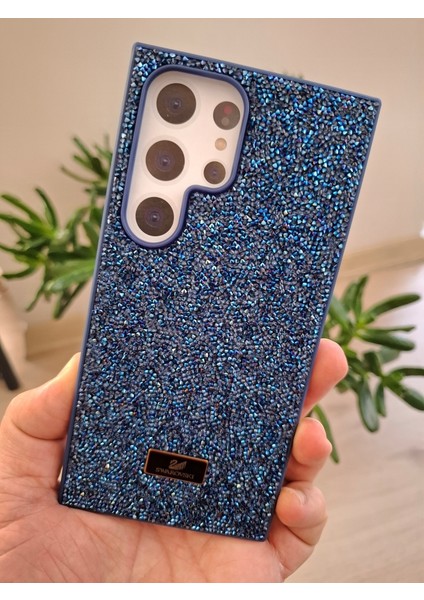 Samsung Galaxy S24 Ultra Uyumlu Işıltılı Taşlı Kamera Çıkıntılı Içi Kadife Kaliteli Lüks Kılıf