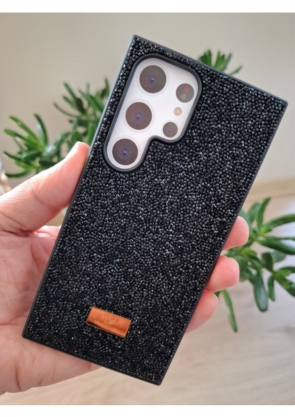 Samsung Galaxy S24 Ultra Uyumlu Işıltılı Taşlı Kamera Çıkıntılı Içi Kadife Kaliteli Lüks Kılıf
