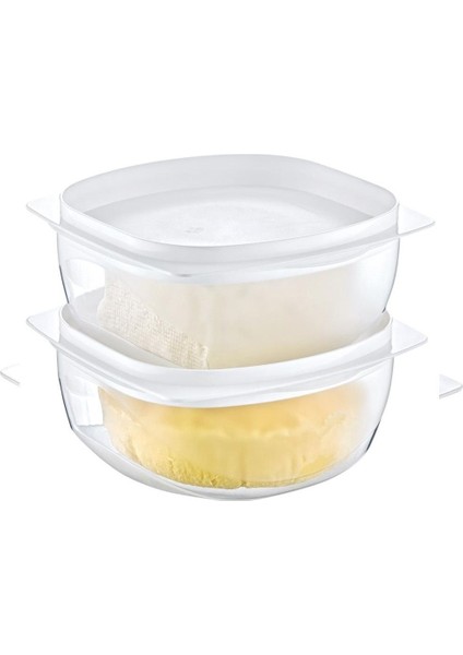 Elite 3 Adet Küçük Boy Plastik Tereyağı & Peynir Saklama Kabı - 2362-3 1 Adet