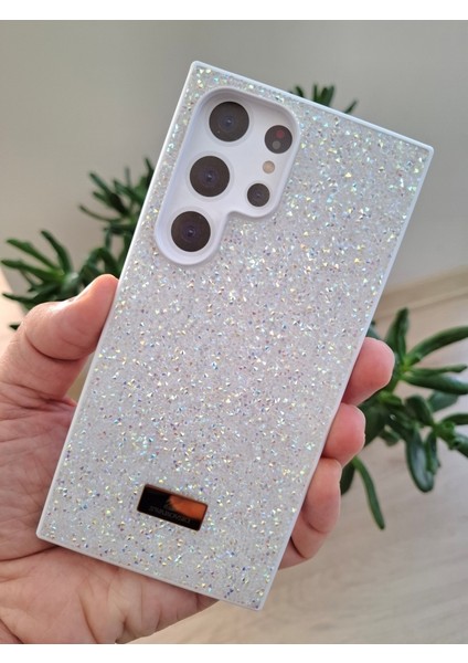 Samsung Galaxy S24 Ultra Uyumlu Işıltılı Taşlı Kamera Çıkıntılı Içi Kadife Kaliteli Lüks Kılıf