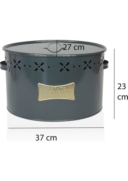 Elite Bölmeli Soğan & Pataes Kovası - Antresit Gri ( 18 Litre ) 1 Adet