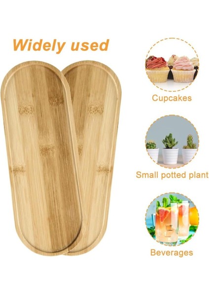 Elite Uzun Bambu Kayık Sunumluk Bambu Kahvaltılık Tepsi Dekoratif Çok Amaçlı Bambu Kayık 45X16 cm 1 Adet