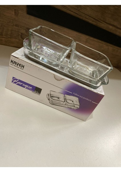 Elite Sosluk Cam Tepsili Baroque 2'li PD1279GCL 1 Adet