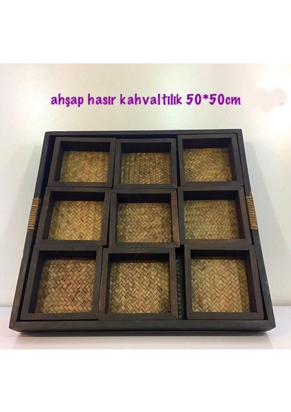 Elite Teak Ağacından Üretilen Ahşap Hasır Kahvaltılık 50CMX50CM 1 Adet