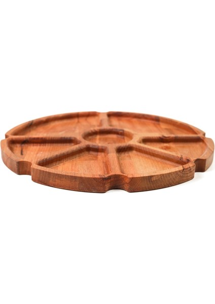 Elite Ahşap 7 Bölmeli Sunum Tepsisi (Çerezlik, Kahvaltılık, Ikramlık - 30X30CM) - 1 Adet