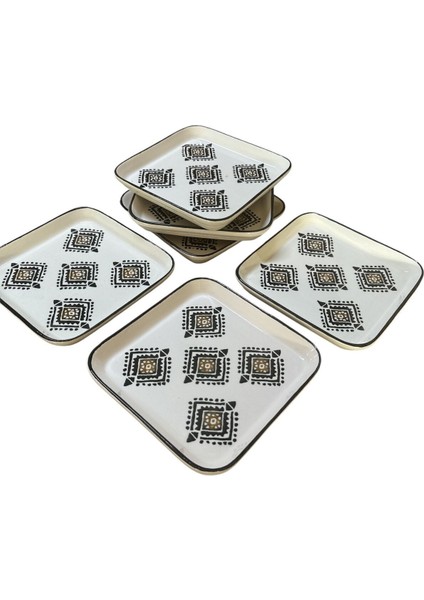 Elite Kilim Desen Pasta Seti Sunum Kahvaltı 6 Adet 19 cm 1 Adet