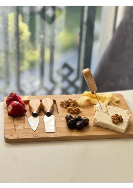Elite Bambu Kahvaltılık Sunum - Ahşap Sunum - Kahvaltılık - Çerezlik - Peynir Kesme Tahtalı Sunumluk 1 Adet fiyatları
