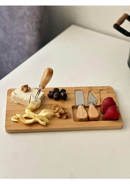 Elite Bambu Kahvaltılık Sunum - Ahşap Sunum - Kahvaltılık - Çerezlik - Peynir Kesme Tahtalı Sunumluk 1 Adet modelleri