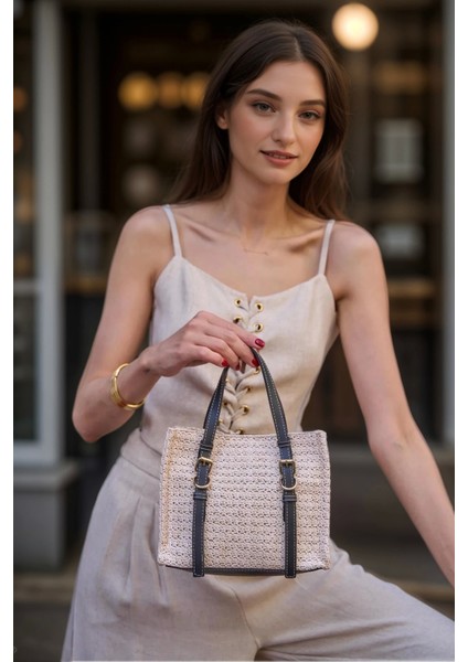 Tokalı Mini Hasır El ve Omuz Çantası Doğal Dokulu Çok Yönlü Günlük Stil Parçası fiyatları