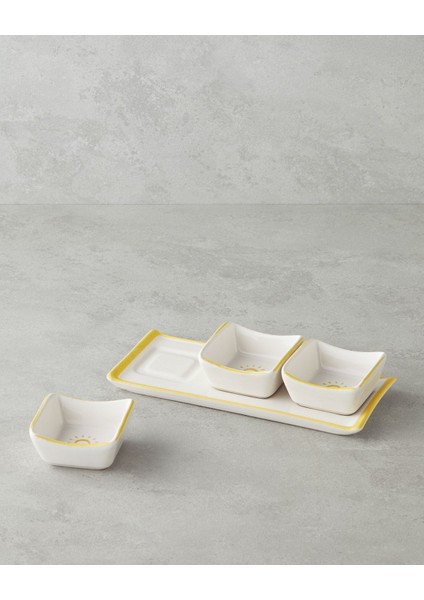 Elite Sunny Seramik 3 Bölmeli Kahvaltılık 4 Parça Sarı 1 Adet fiyatları