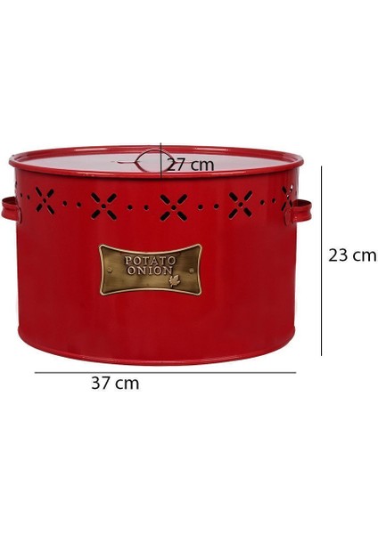Elite Kırmızı Metal Bölmeli Patates-Soğan Saklama Kabı 18 Lt - Plakalı 1 Adet modelleri