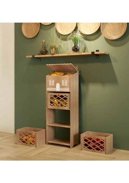 Elite Patates Soğanlık Ekmeklik Dolabı Sebzelik 3 Katlı Ahşap 1 Adet fiyatları