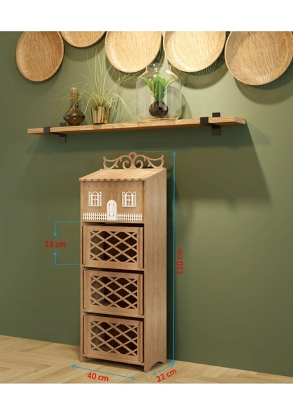 Elite Patates Soğanlık Ekmeklik Dolabı Sebzelik 3 Katlı Ahşap 1 Adet modelleri