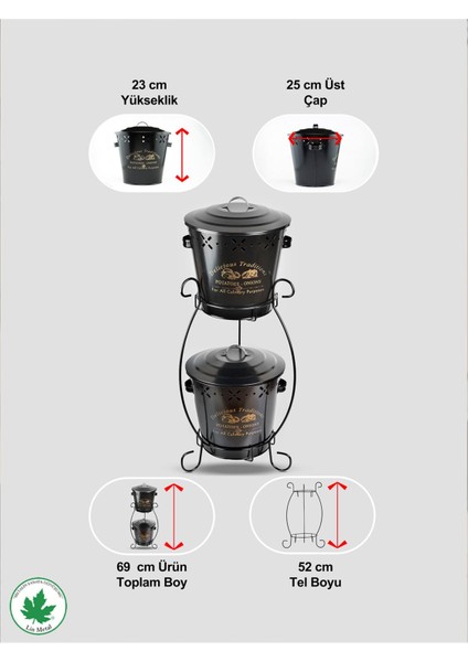 Elite Iki Katlı Konik Metal Patates Soğan Kovası, Saklama Kabı, Sebzelik (Delicious Traditions Baskılı) 1 Adet indirimleri