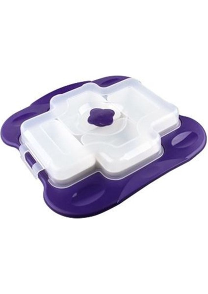 Elite Kahvaltı Seti Star Kapaklı Tepsili 4 Kaseli Dekoratif Şık Tasarımlı Sert Plastik Organizer Set 1 Adet modelleri