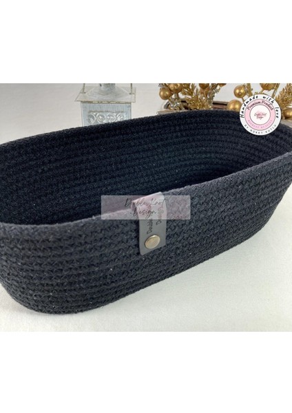 Elite Siyah Oval Ekmek Sepeti / Organizer / Sepet Tress Jüt Supla Amerikan Servis Tamamlayıcı / Hediye 1 Adet fırsatları