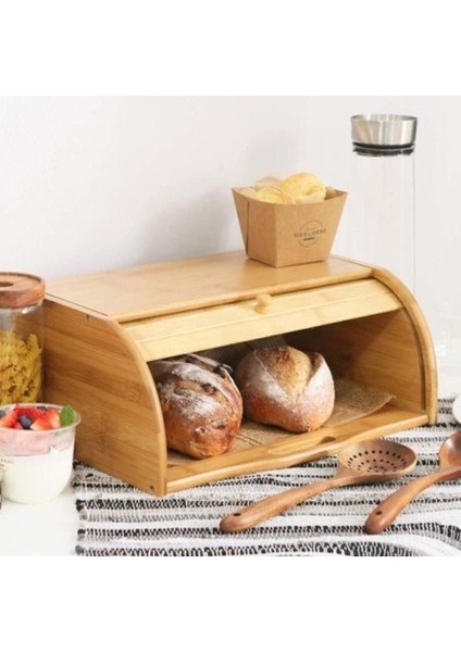 Elite Bambu Açılır Kapanır Kapaklı Ekmek Kutusu 38X19CM 1 Adet