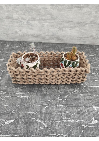 Elite Halat Örgülü Çok Amaçlı Dekoratif Sepet (33X10 Cm) 1 Adet