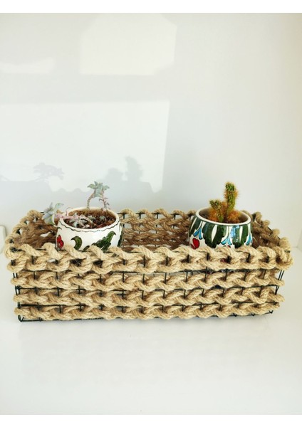 Elite Halat Örgülü Çok Amaçlı Dekoratif Sepet (33X10 Cm) 1 Adet