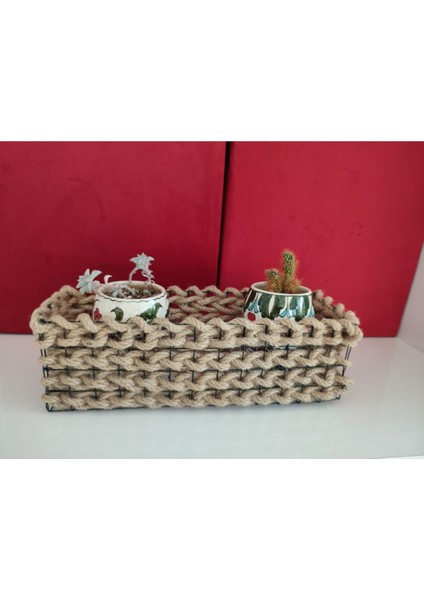 Elite Halat Örgülü Çok Amaçlı Dekoratif Sepet (33X10 Cm) 1 Adet