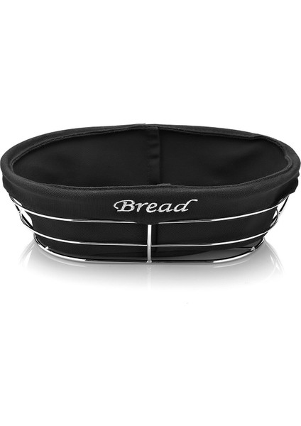 Elite Siyah Bezli Oval Ekmek Sepeti 26*17 cm 1 Adet