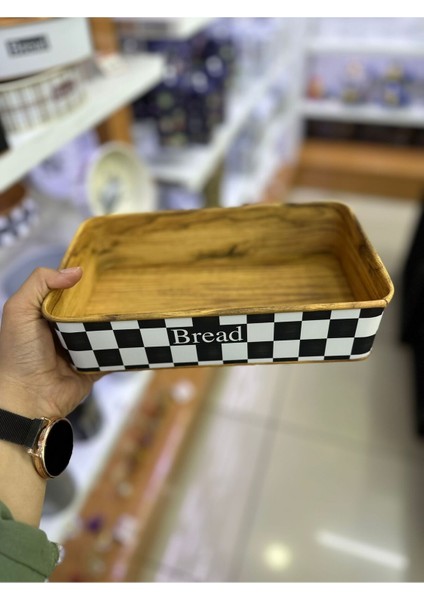 Elite Kare Bread Yazı Temalı Sunum Ekmek Sepeti Desen1 109 1 Adet