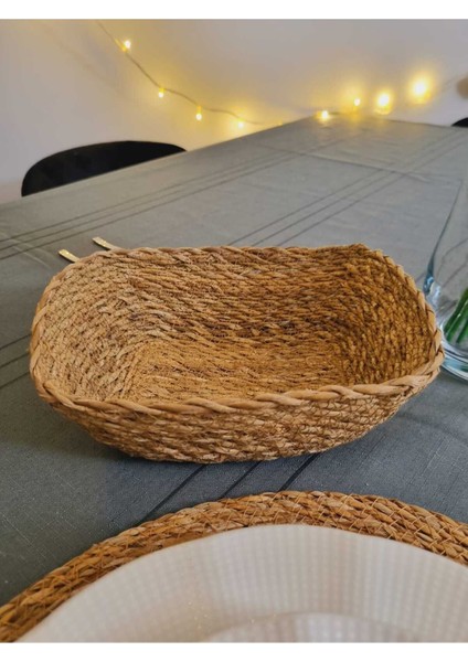 Elite Lider Magnesia Örme Hasır Ekmek Sepeti 22 x 17 cm Dikdörtgen Çok Amaçlı Sepet 1 Adet