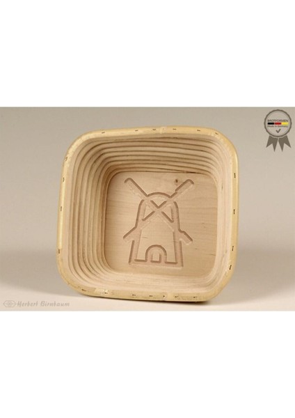 Elite Bambu Değirmen Desenli Kare Mayalama Sepeti (16X16) 1 Adet
