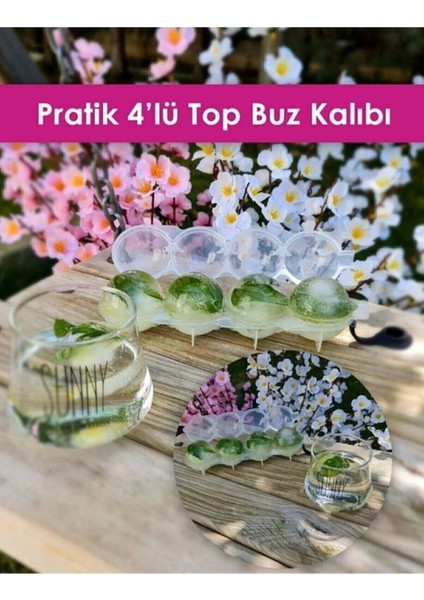Elite 4lü Yuvarlak Ağızdan Su Dolmalı Kilitli Buz Topları 1 Adet