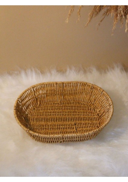 Elite Hasır Rattan Oval Geniş Ekmek Sepeti 1 Adet modelleri