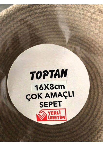 Elite Jüt Hasır Sepet ,el Dokuma, Çok Amaçlı Sepet, Banyo ve Mutfak Organizeri 16X8 cm 1 Adet