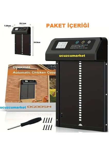 Zaman Ayarlı Programlanabilir Dijital Ekranlı Kümes Kapısı (Sıkışma Önleyici -Su Geçirmez) indirimleri