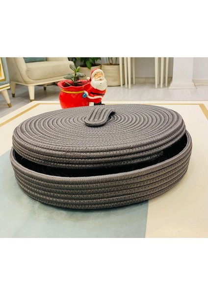 Elite DOĞAL,JÜT,HASIR,35X35 Kapaklı Desenli,sepet,dolap Içi,çocuk Odası,düzenleyici,ekmek Sepeti 1 Adet fırsatları